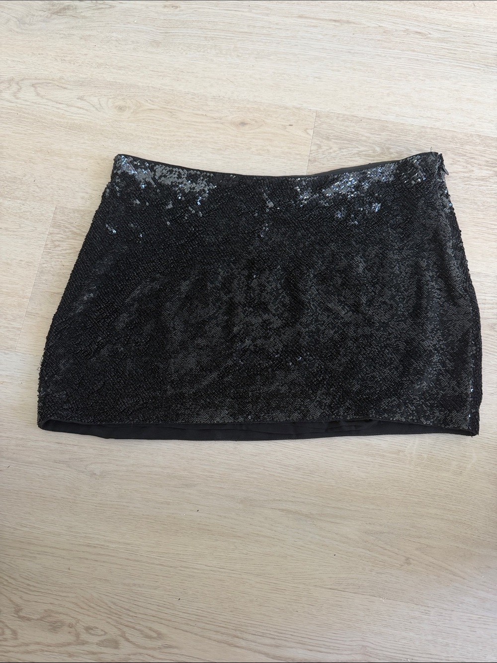 Haute Hippie Black Sequin Mini Skirt medium lined